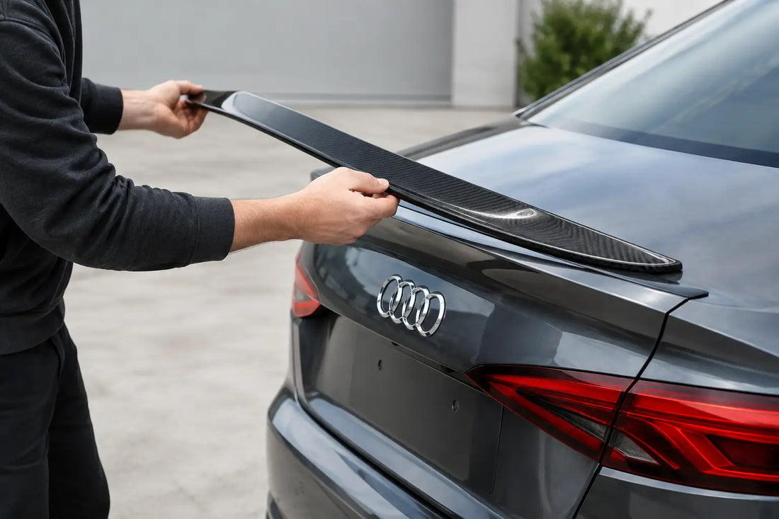 Audi Carbon Spoiler Install for Precise Fitment