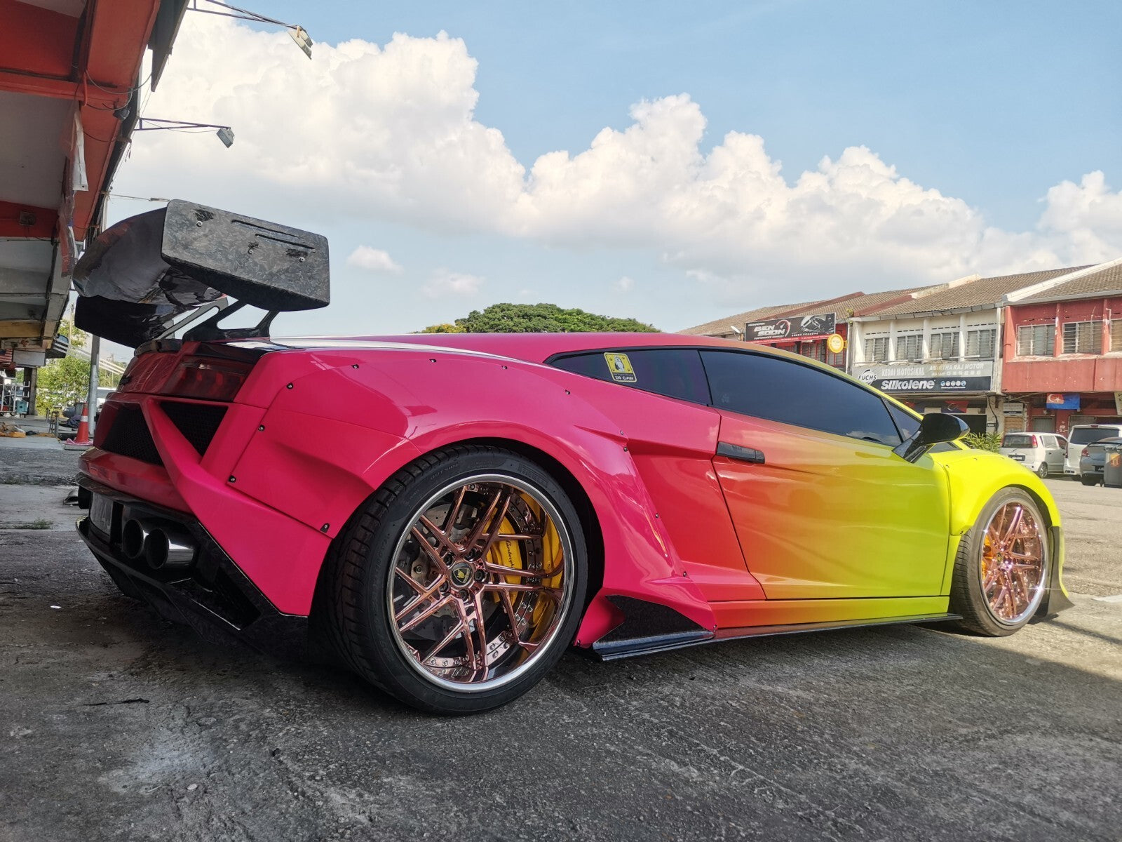 Fit For Lamborghini Gallardo Spyder/Coupé FRP Swan Neck Rear Spoiler Wing