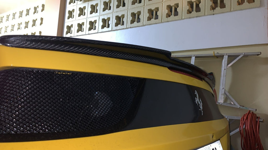Fit For Ferrari 458 Italia Rear Trunk Carbon Fiber Spoiler Lid (Stick On) 