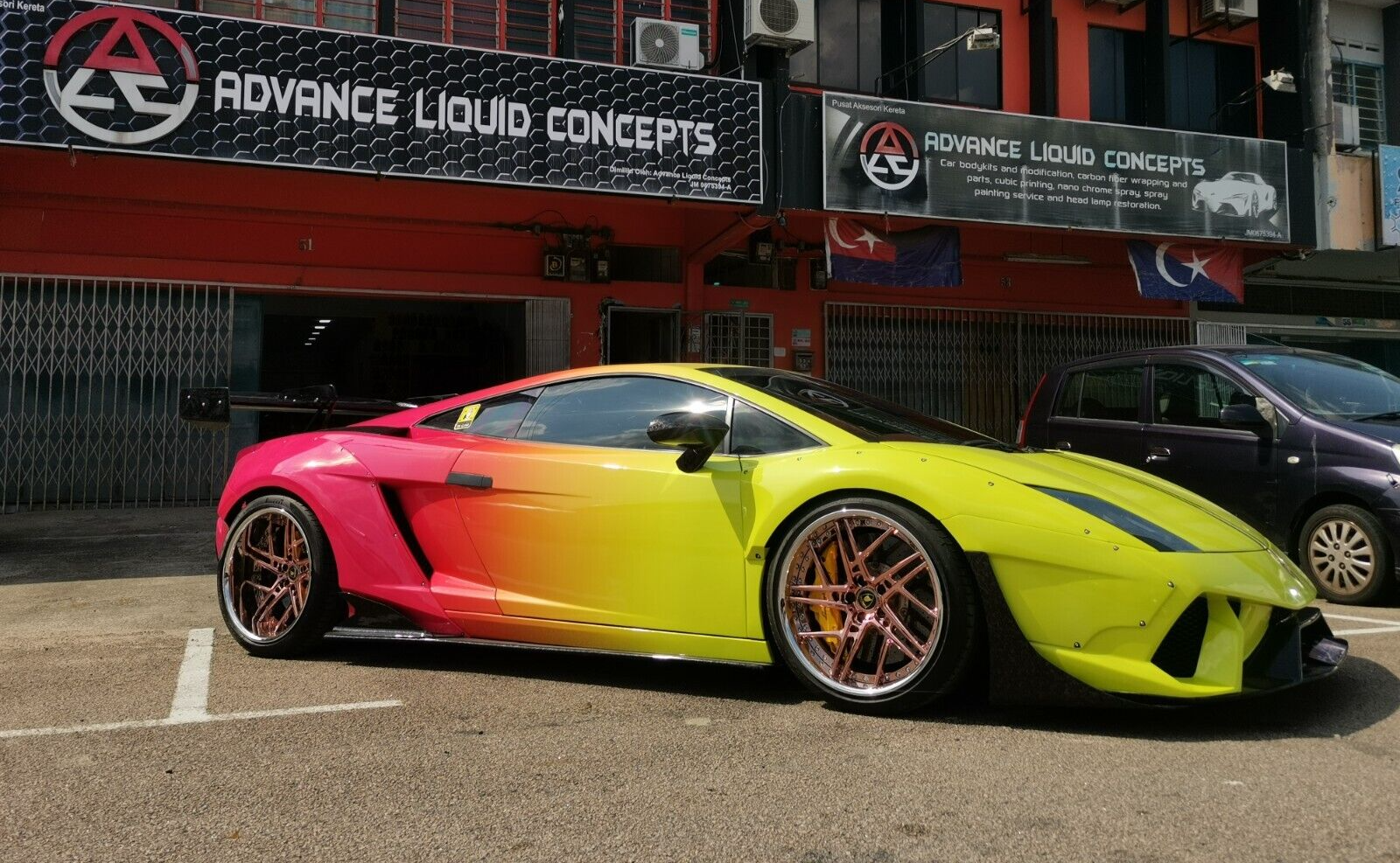 Fit For Lamborghini Gallardo Spyder/Coupé FRP Swan Neck Rear Spoiler Wing