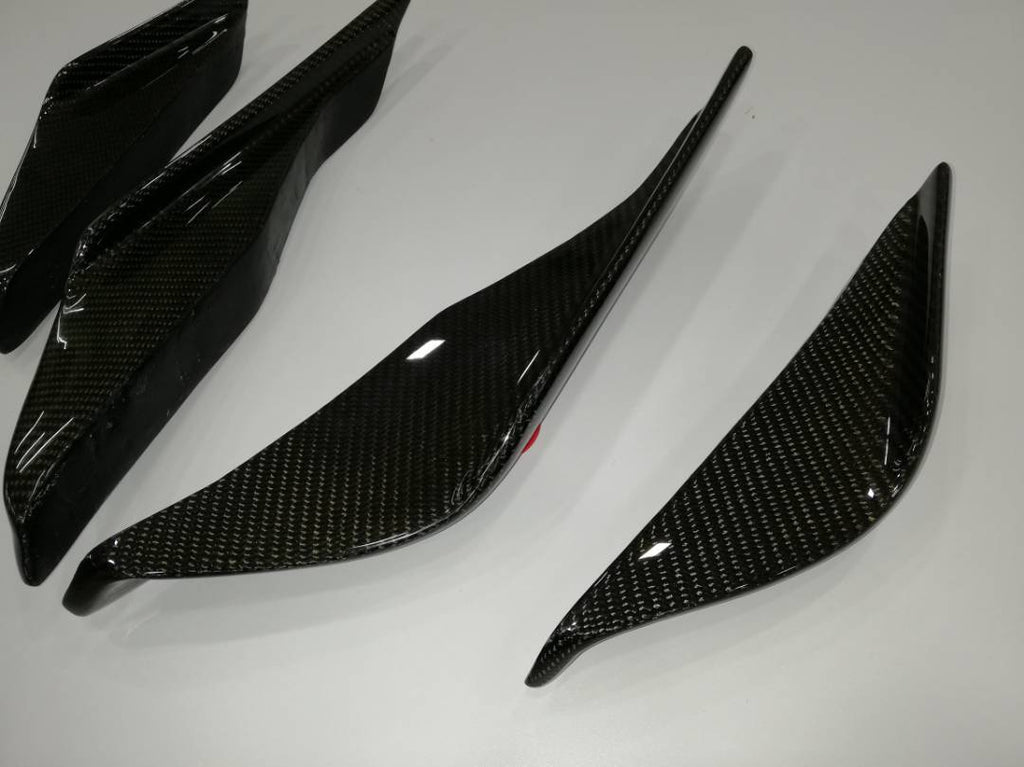Fit For Audi TTRS MK2 8J Front Bumper Carbon L Canard & Bumper Canard Combo Set