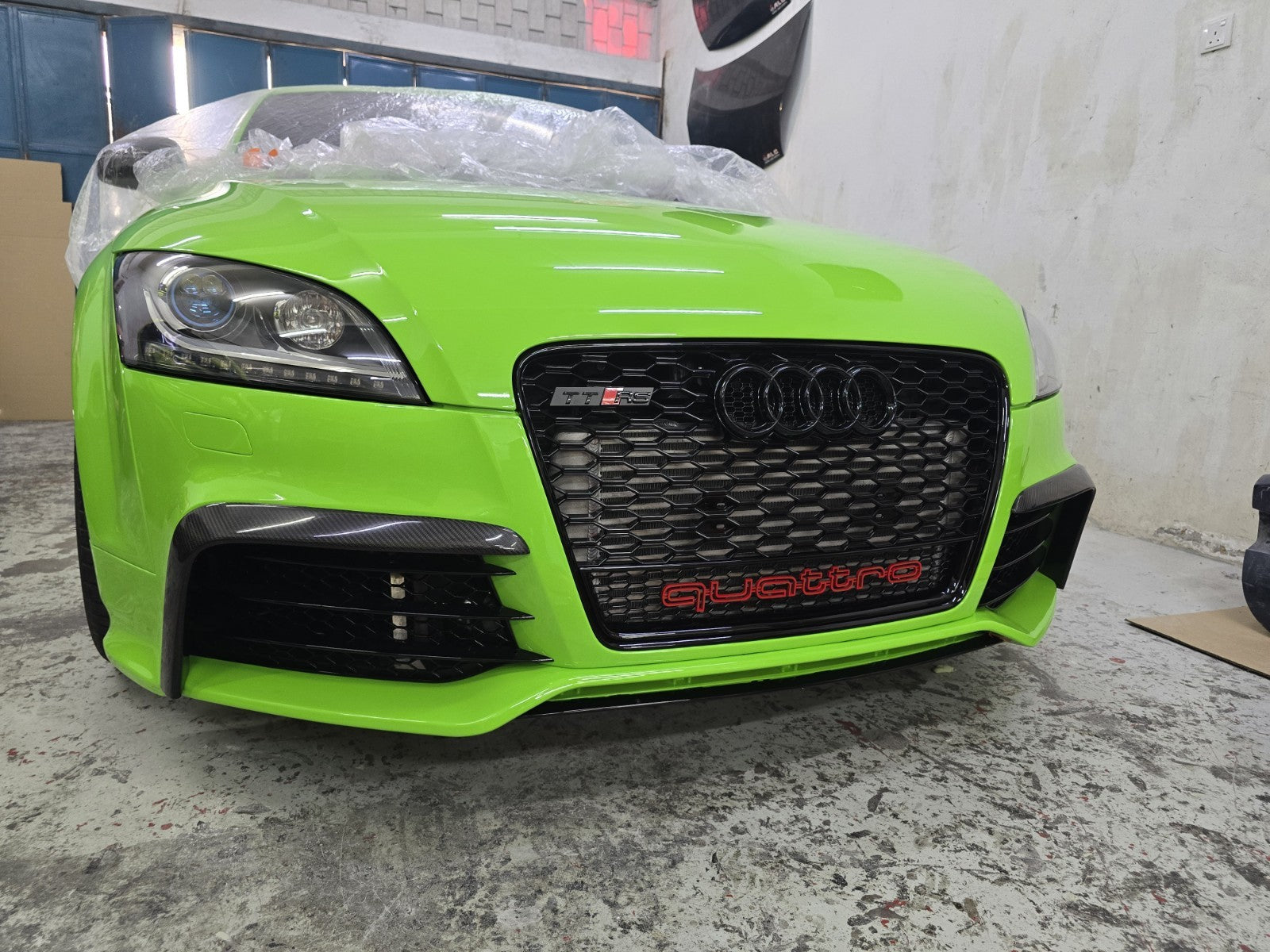 Fit For Audi TTRS MK2 8J Front Bumper Carbon Fiber L Canard Bumper Trim
