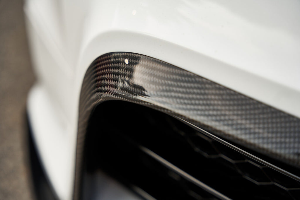 Fit For Audi TTRS MK2 8J Front Bumper Carbon Fiber L Canard Bumper Trim
