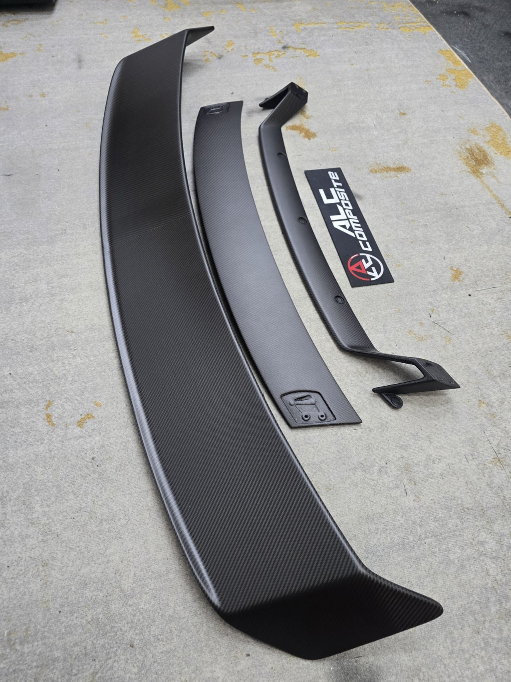 Fit For Audi TTRS Mk2 8J ALC Composite Carbon Fiber Big Race Wing Spoiler Set