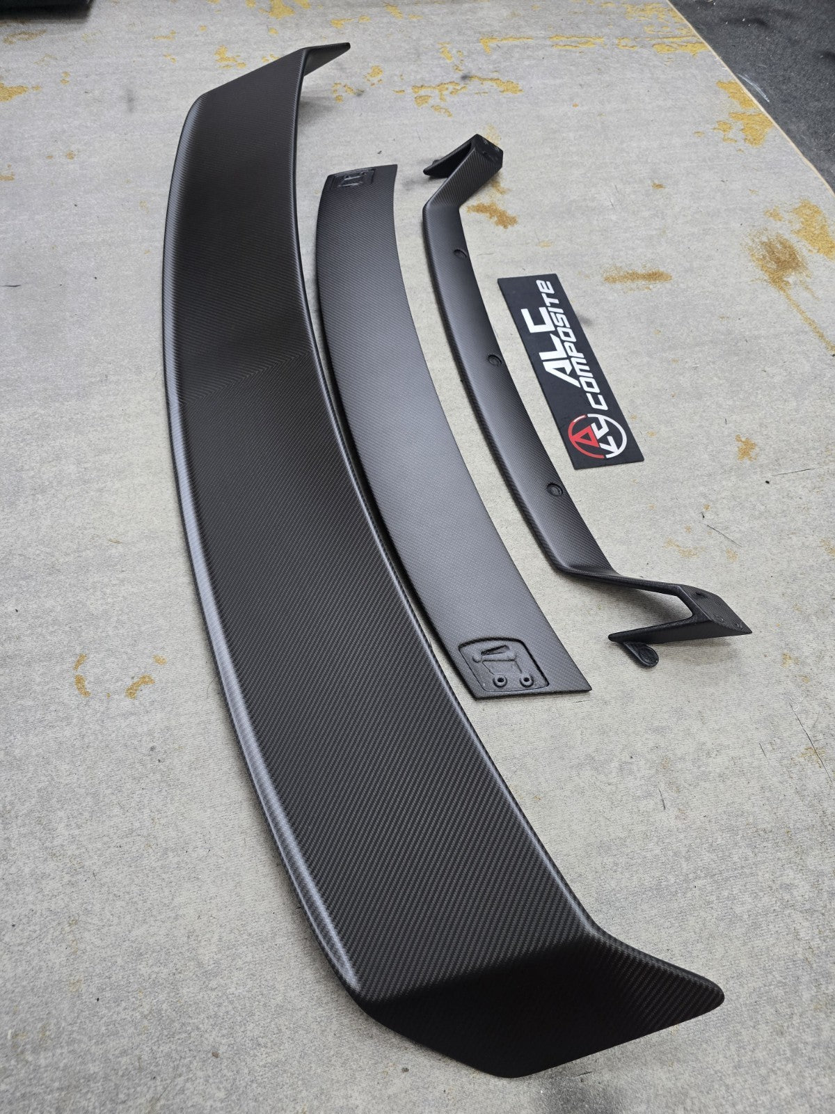 Fit For Audi TTRS Mk2 8J ALC Composite Carbon Fiber Big Race Wing Spoiler Set