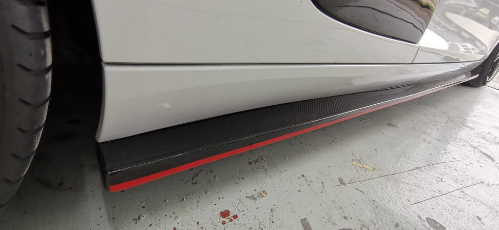 Fit For Audi R8 Gen 1 Carbon Fiber Side Skirt Extensions 2008 to 2015