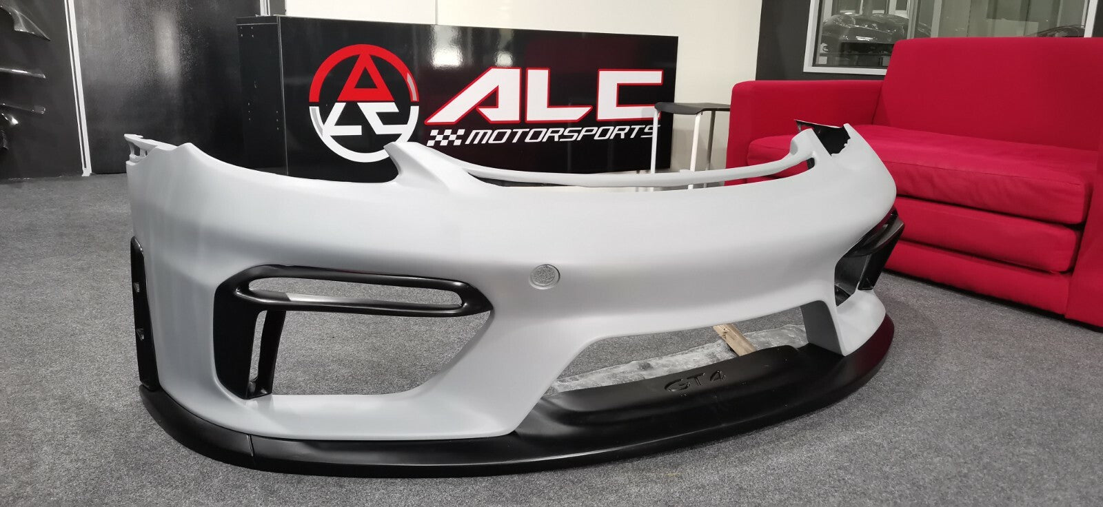 Fit For Porsche Boxster/Cayman 718 GT4 Style Front Bumper with grill w/o DRL 