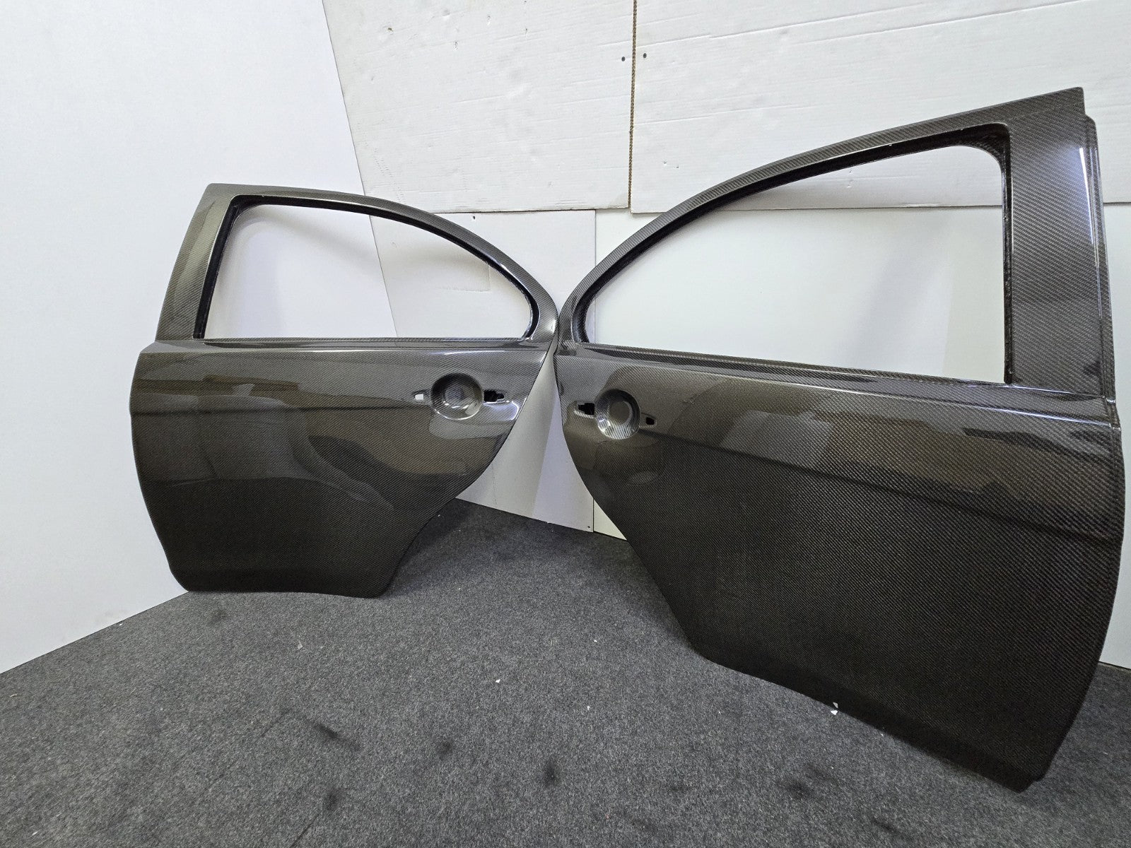 Fit For Mitsubishi Evo 10/X Pure Carbon Fiber Doors For Street & Track Use  4pc 