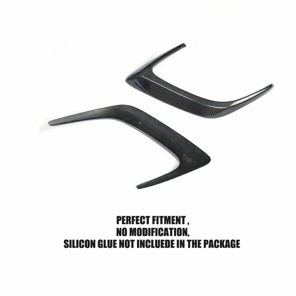 Rear Bumper Side Vents carbon fiber Trims Fit For Benz W205 C63 Coupe AMG 15-18