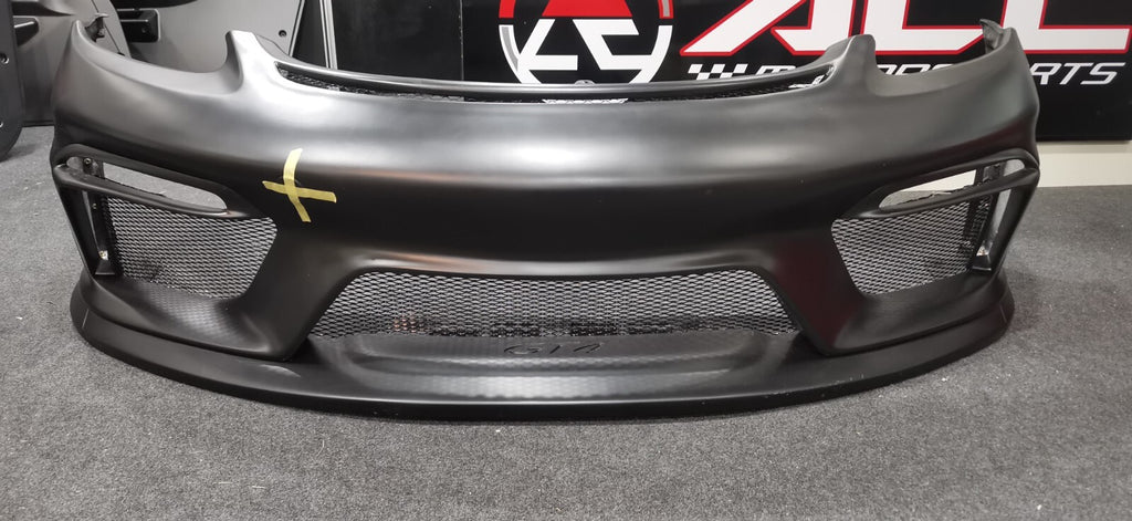 Fit For Porsche Boxster/Cayman 718 GT4 Style Front Bumper with grill w/o DRL 