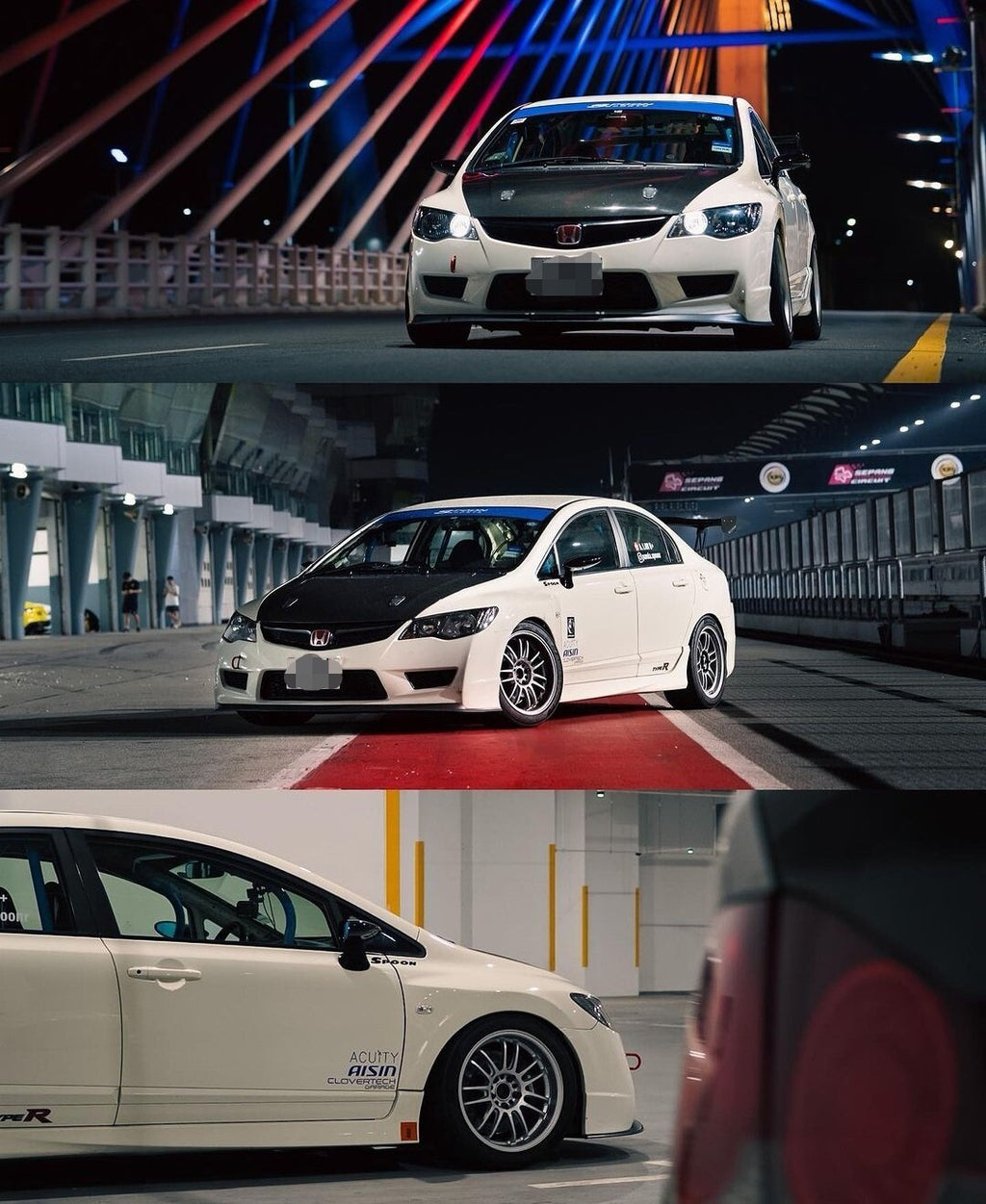 Fit For Honda Civic FD2R ALC  Carbon Fiber Front Lip (Track Pack Edition)