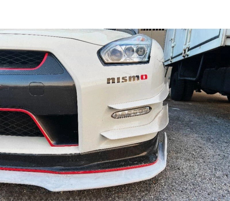 Fit For Nissan GTR R35 11-16' FRP Front Bumper Canards (4pc) set Bolt on