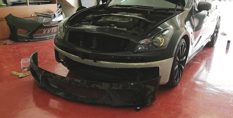 Fit For Infiniti V36 G25 G35 G37 Q40 Sedan Front and Rear skirt Wald design FRP