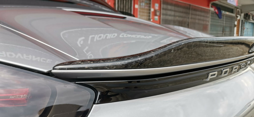 Fit For Porsche 718 Boxster Carbon Fiber Rear Spoiler Add On (stick on)