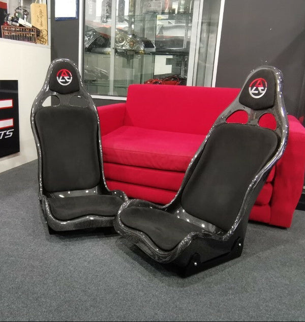 Dry Carbon Bucket Seat With Suede Padding 2pc (UPS EXPRESS SHIPPING)