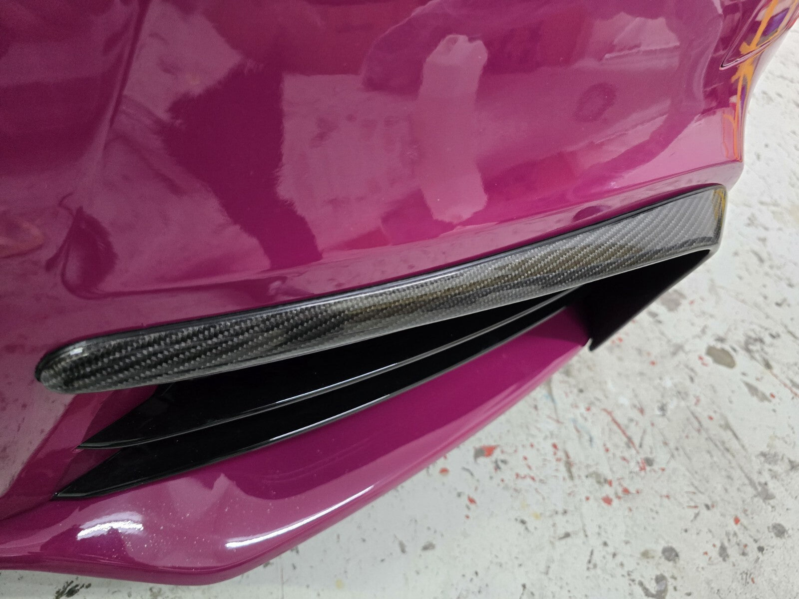 Fit for Audi TTRS MK2 8J Front Bumper FRP Painted Gloss Black L Canard Trim