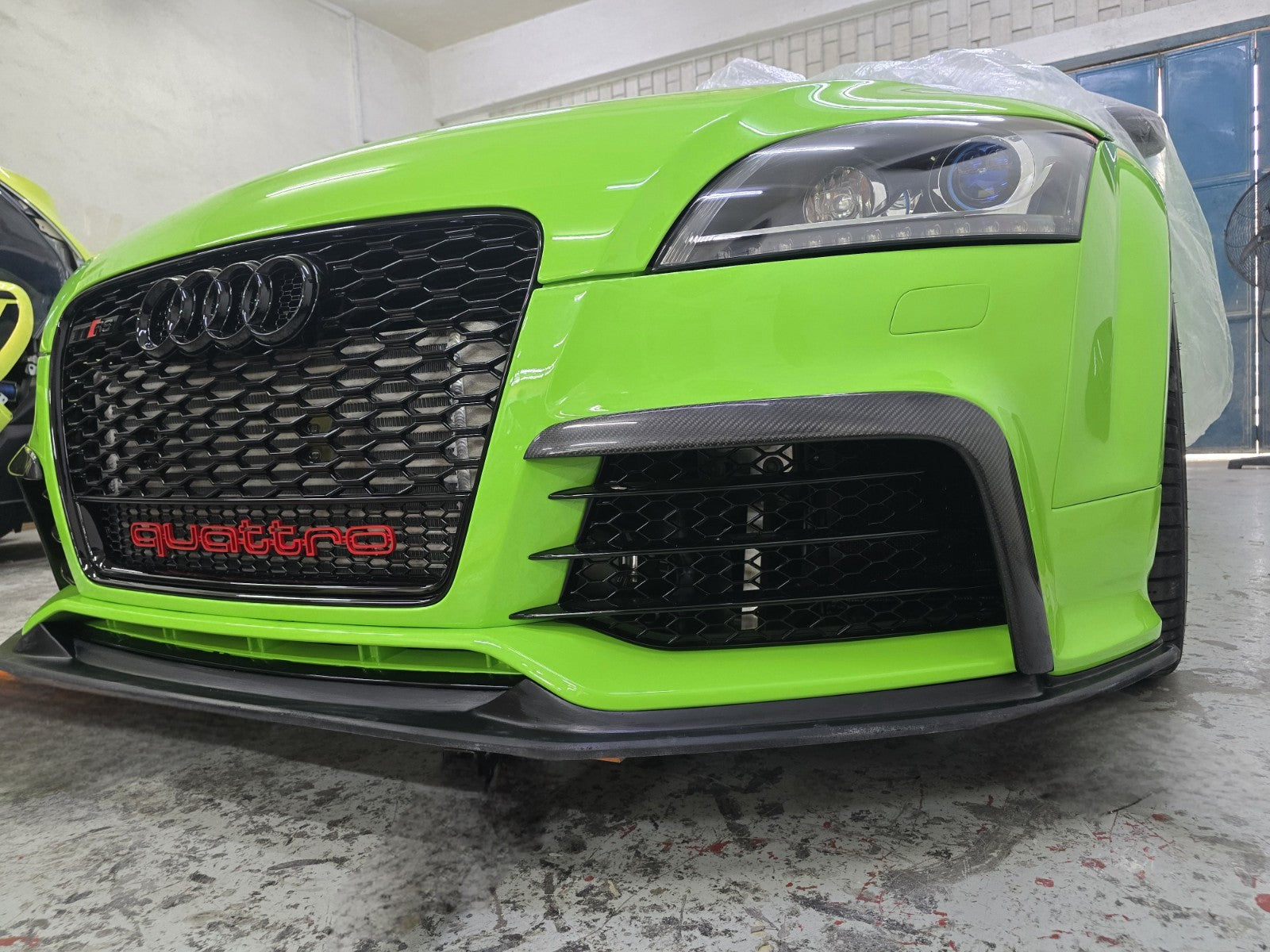 Fit For Audi TTRS MK2 8J Front Bumper Carbon Fiber L Canard Bumper Trim