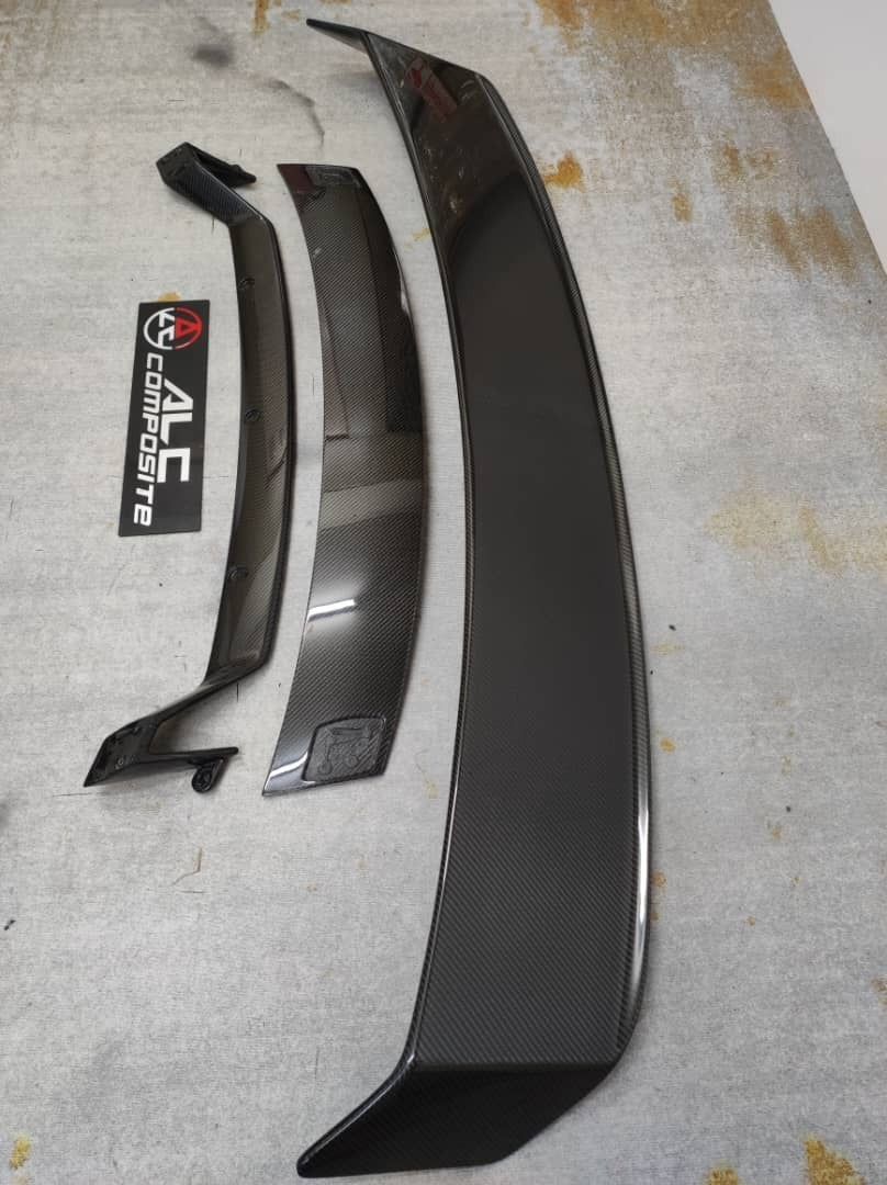 Fit For Audi TTRS Mk2 8J ALC Composite Carbon Fiber Big Race Wing Spoiler Set