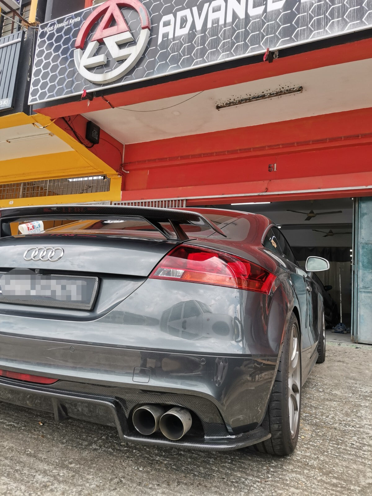 Fit For Audi TTRS MK2 Carbon Fiber Front lip/Side lip and Rear diffuser