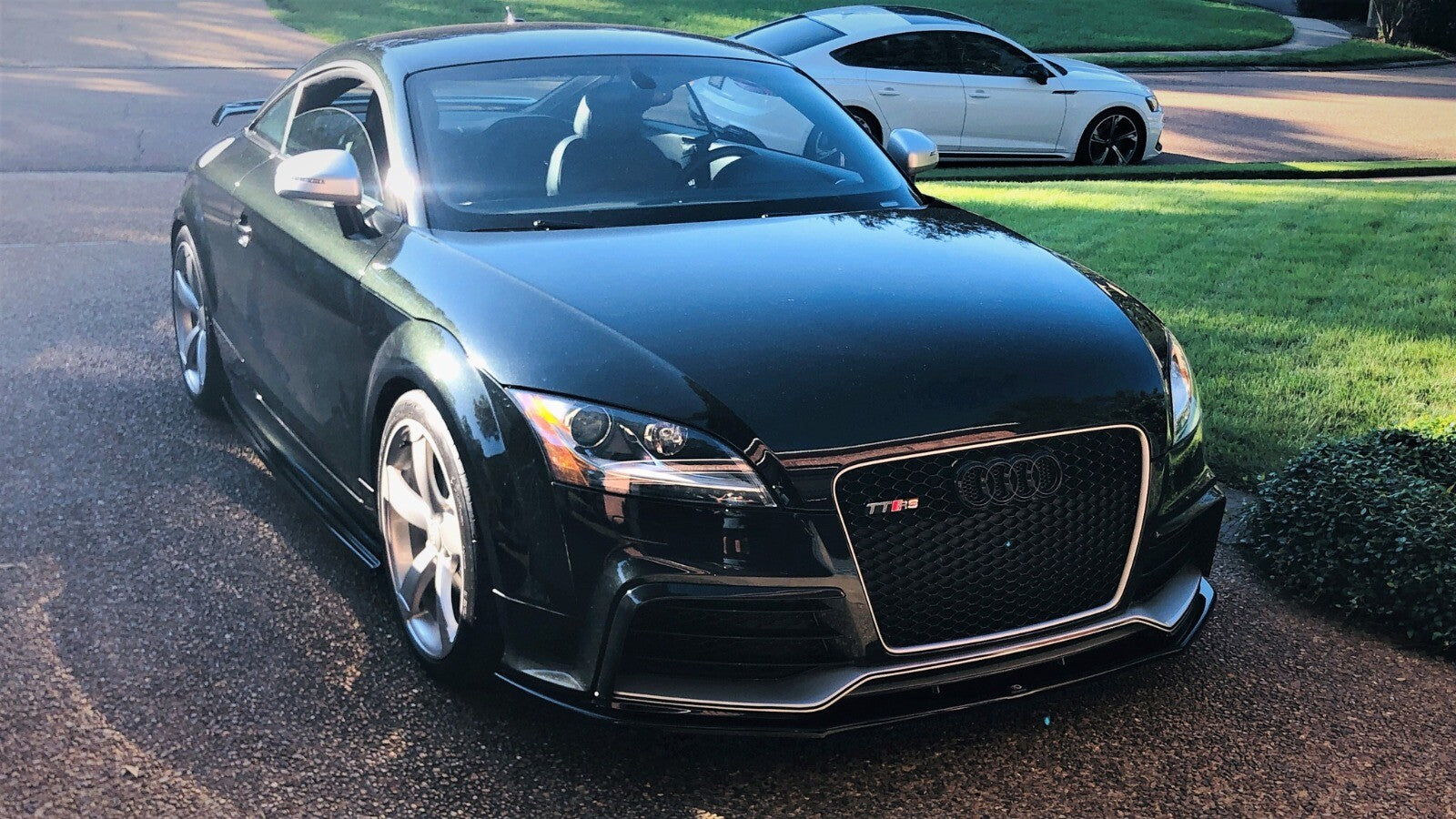 Fit for Audi TTRS MK2 8J Front Bumper FRP Painted Gloss Black L Canard Trim