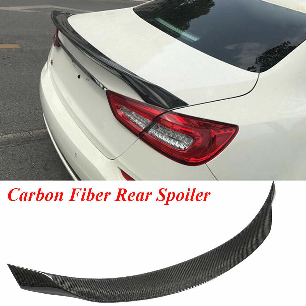 Fit For Maserati Quattroporte 13-19 Rear Trunk Carbon Fiber Spoiler (stick on)