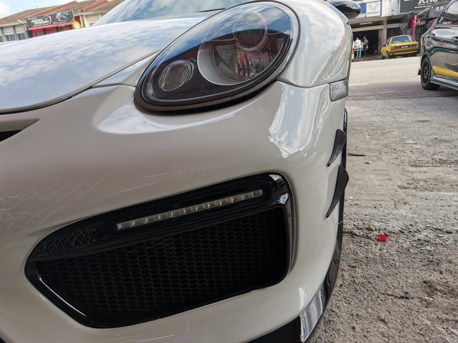 Front bumper canard real carbon fiber 4pc set universal