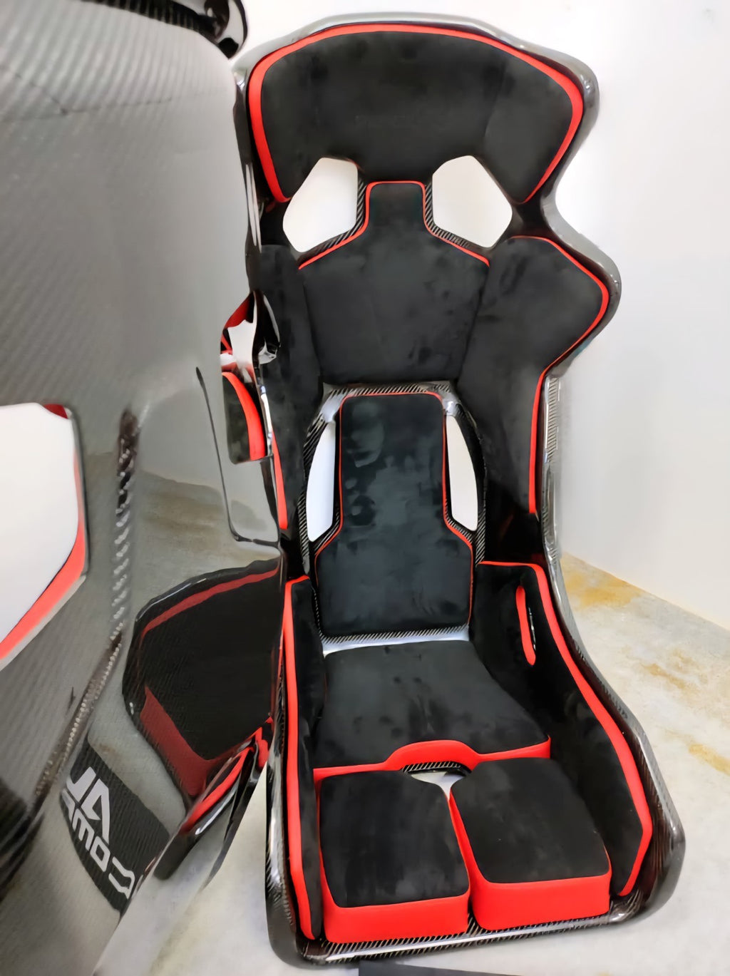 Carbon Fiber Full Bucket Seat With Padding & Side Mount bracket RMS style 2pc