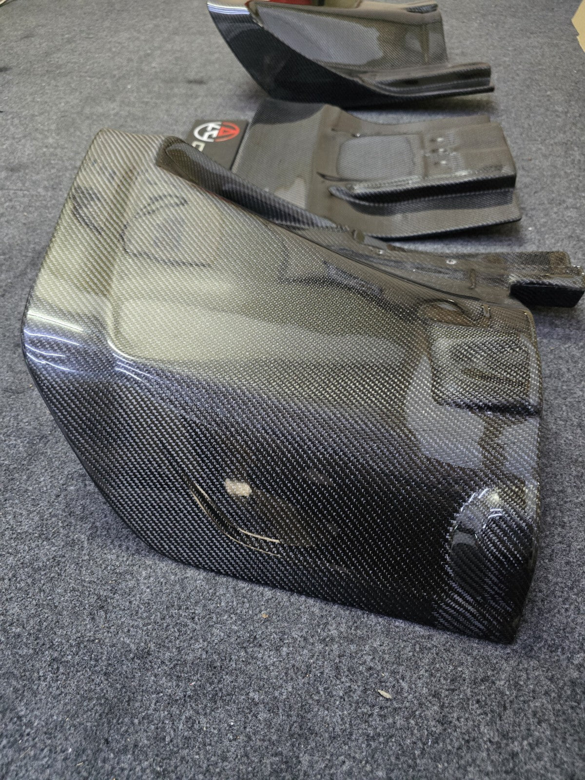 Fit For Audi R8 08-15 Rear Bumper Diffuser/Valance 3pc Add On Set Lip