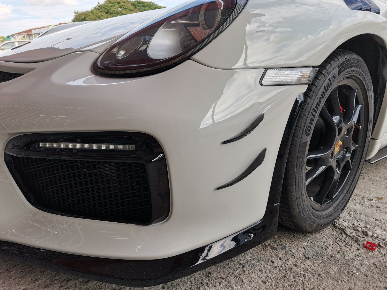 Front bumper canard real carbon fiber 4pc set universal