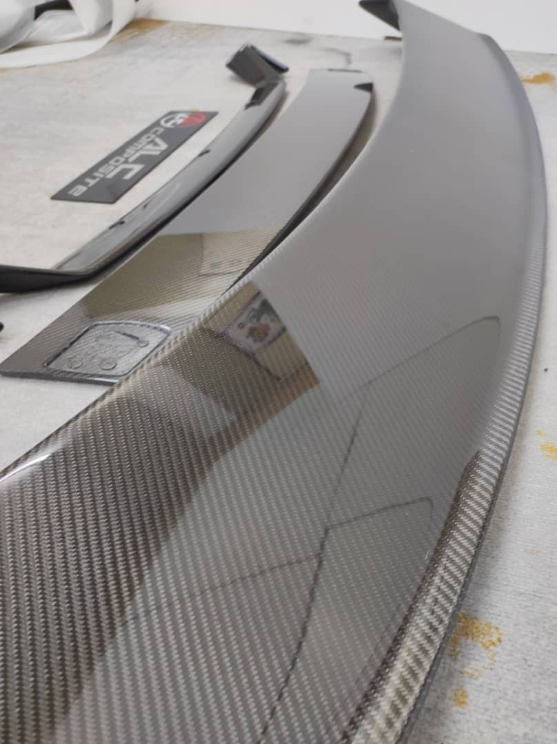 Fit For Audi TTRS Mk2 8J ALC Composite Carbon Fiber Big Race Wing Spoiler Set