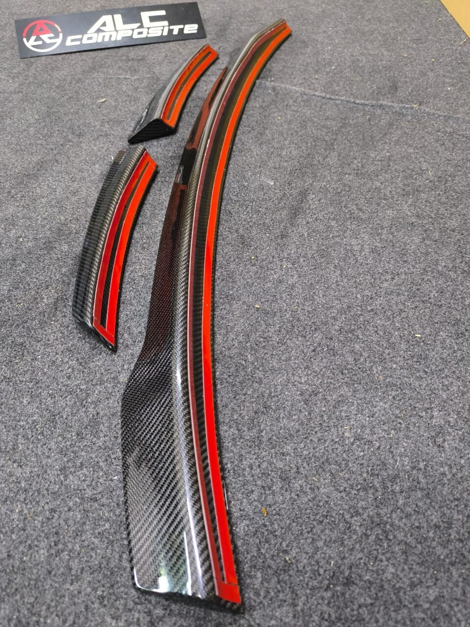 Fit for Audi R8 Coupe Gen. 1 2008-2015 Carbon Fiber Rear Trunk Spoiler 3pc Set