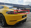 FIT FOR PORSCHE CAYMAN 718 CARBON FIBER REAR DECKLID MIDDLE SPOILER (Stick On)
