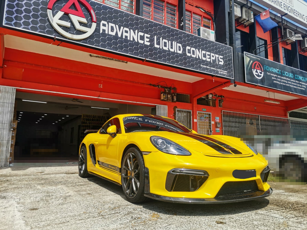 Fit For Porsche Boxster/Cayman 718 GT4 Style Front Bumper with grill w/o DRL 