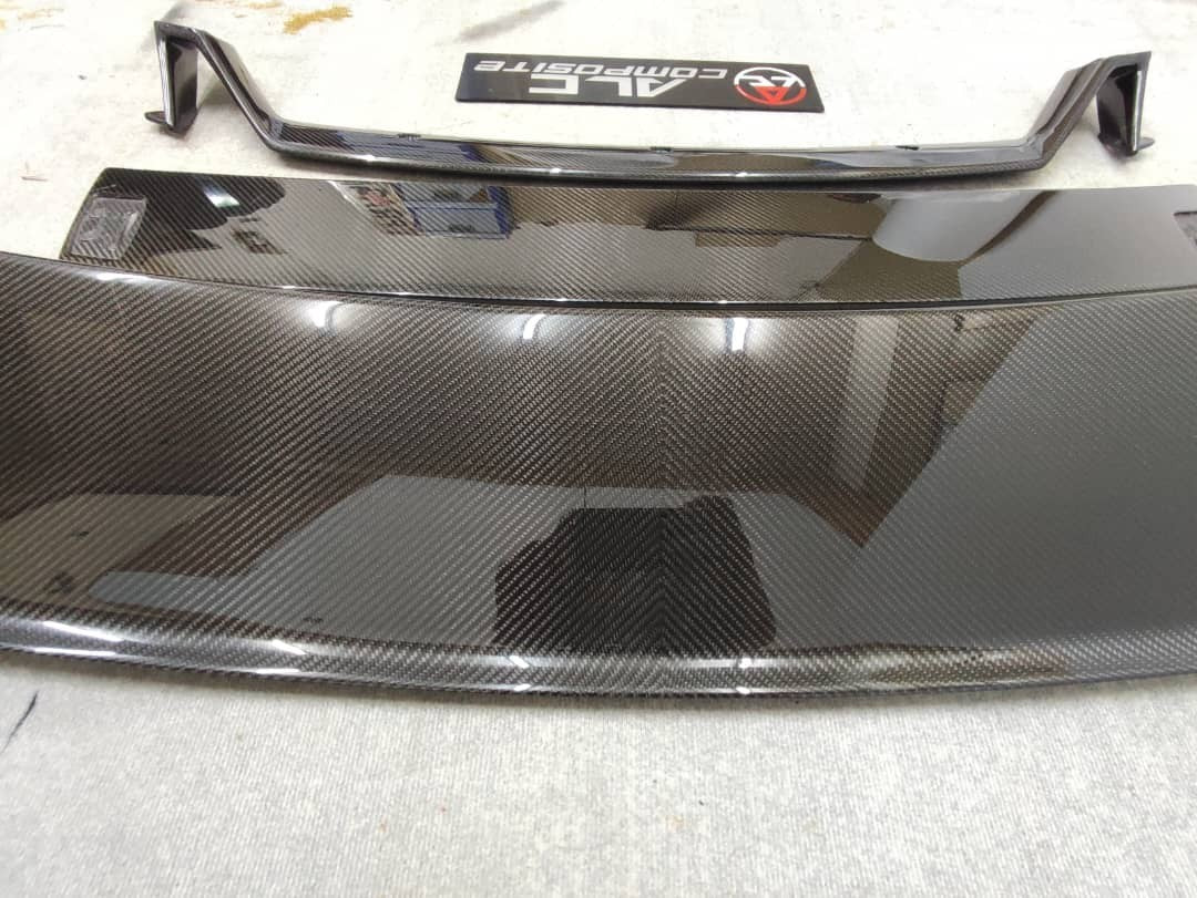 Fit For Audi TTRS Mk2 8J ALC Composite Carbon Fiber Big Race Wing Spoiler Set