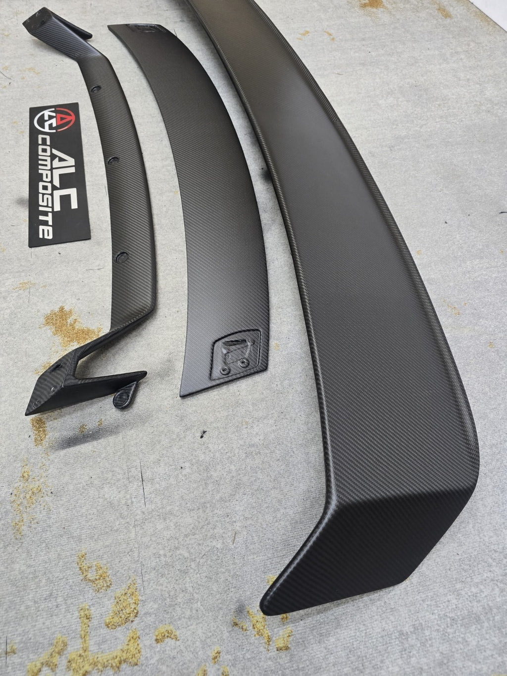 Fit For Audi TTRS Mk2 8J ALC Composite Carbon Fiber Big Race Wing Spoiler Set