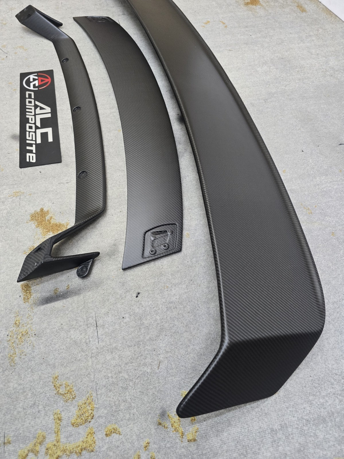 Fit For Audi TTRS Mk2 8J ALC Composite Carbon Fiber Big Race Wing Spoiler Set