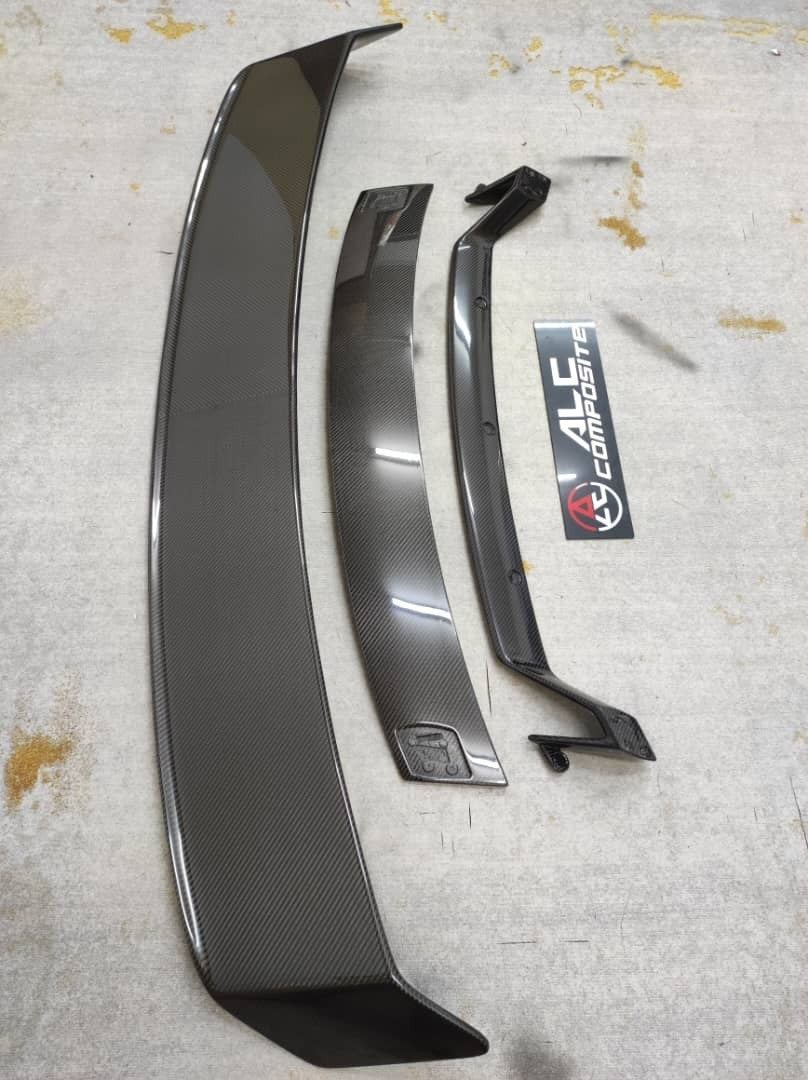 Fit For Audi TTRS Mk2 8J ALC Composite Carbon Fiber Big Race Wing Spoiler Set