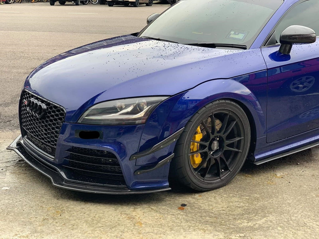 Fit For Audi TTRS MK2 8J Carbon Fiber Front Bumper Canard 4pcs Set (Screw on)