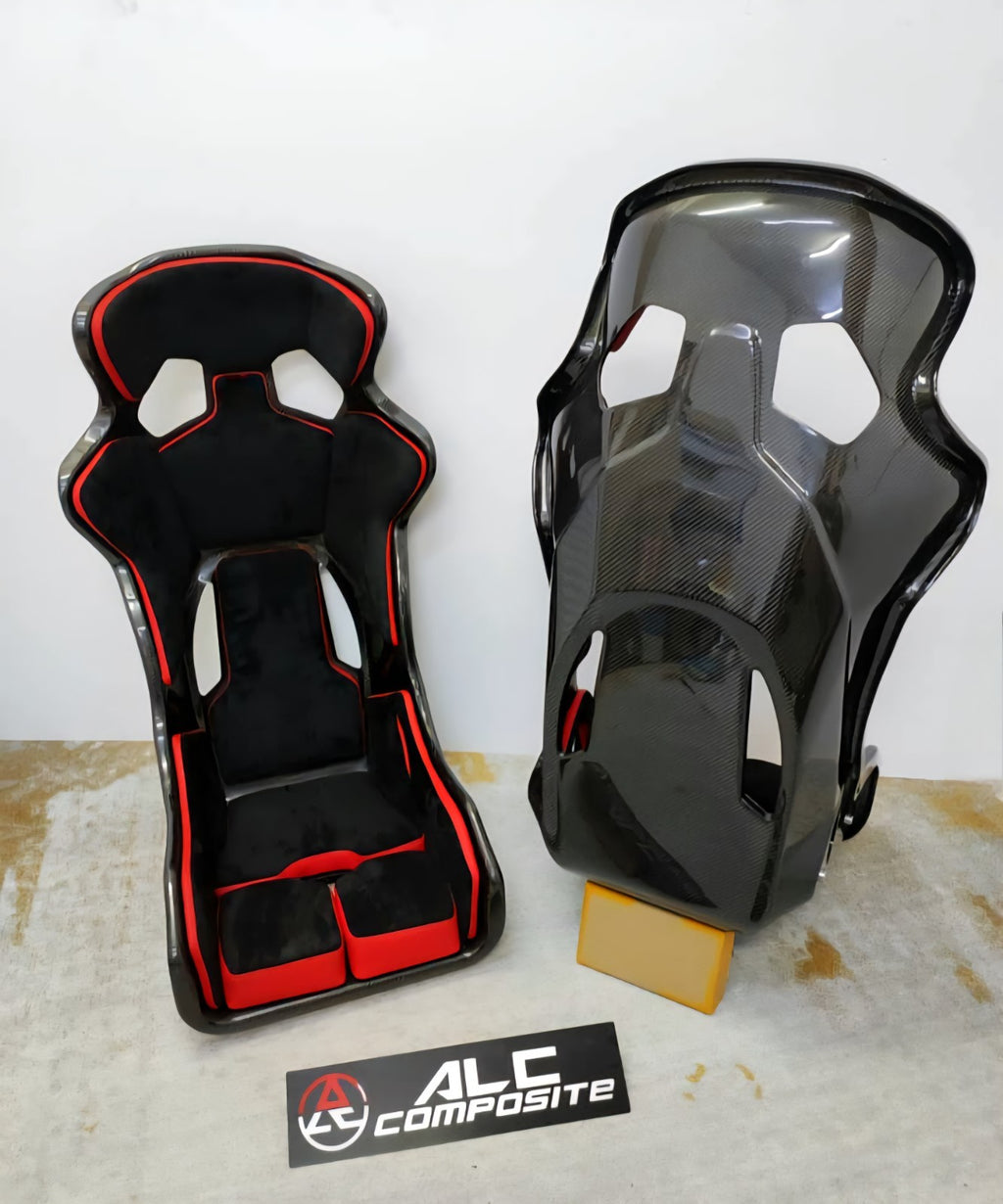 Carbon Fiber Full Bucket Seat With Padding & Side Mount bracket RMS style 2pc