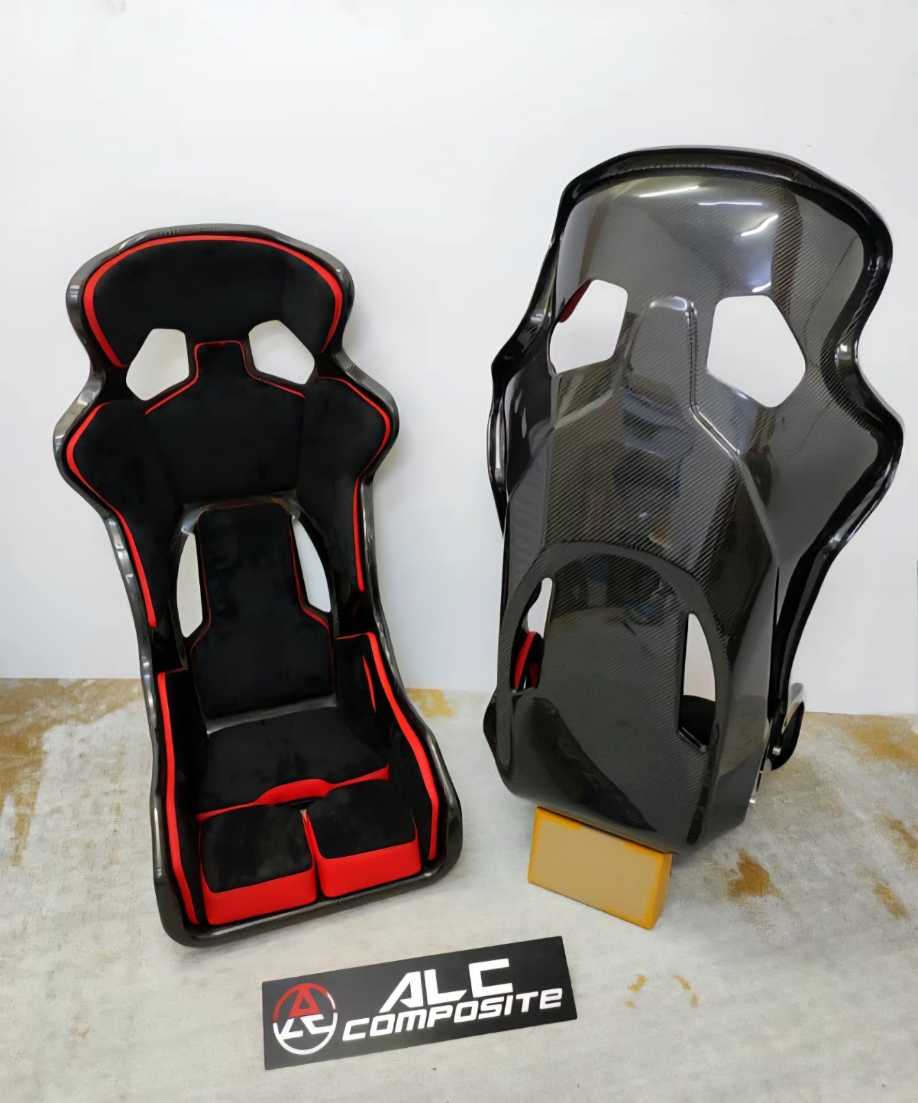 Carbon Fiber Full Bucket Seat With Padding & Side Mount bracket RMS style 2pc