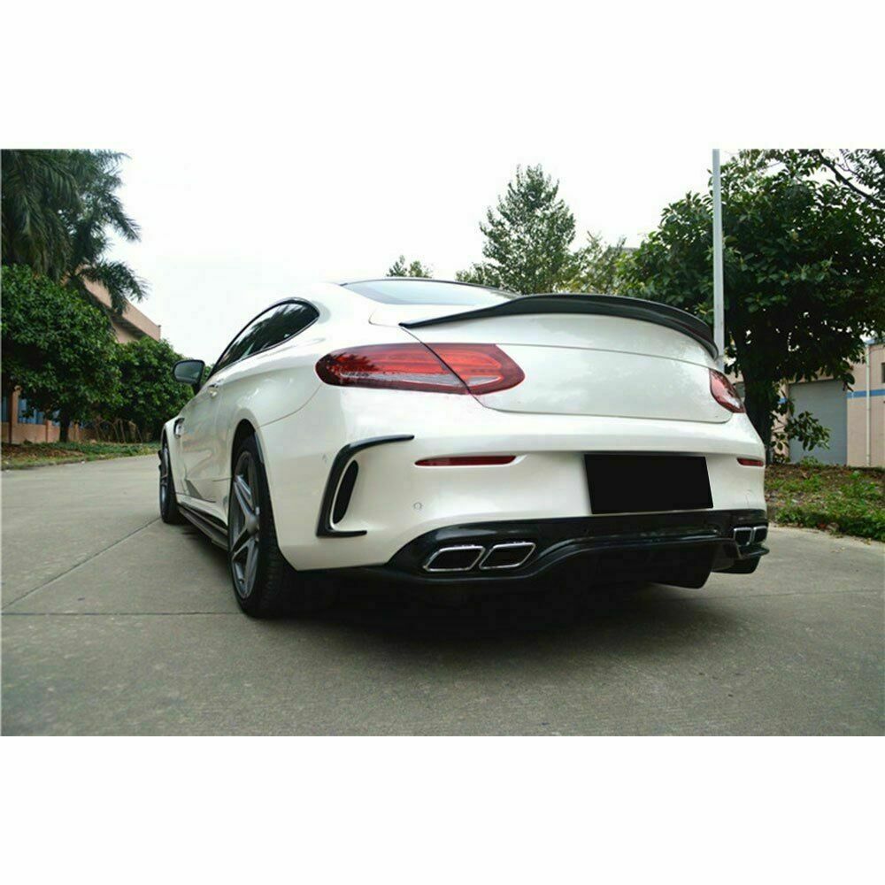 Rear Bumper Side Vents carbon fiber Trims Fit For Benz W205 C63 Coupe AMG 15-18