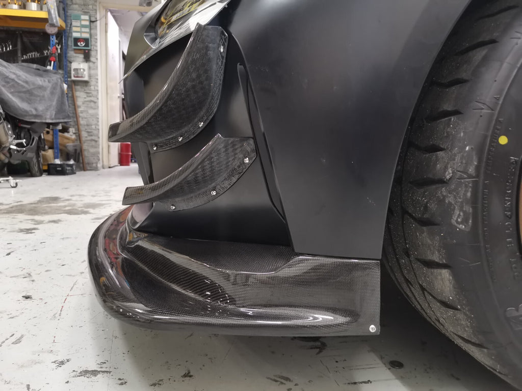 FIT FOR BMW MOTORSPORT DRY CARBON BUMPER CANARD SET - G80/G82/G83 M4 GT4 STYLE