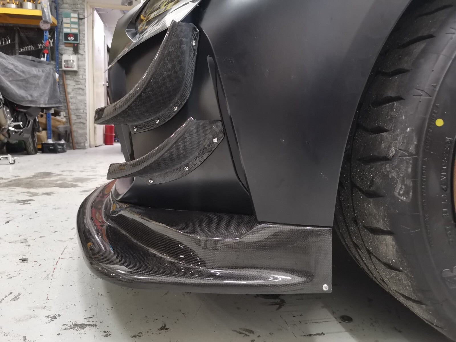 FIT FOR BMW MOTORSPORT DRY CARBON BUMPER CANARD SET - G80/G82/G83 M4 GT4 STYLE