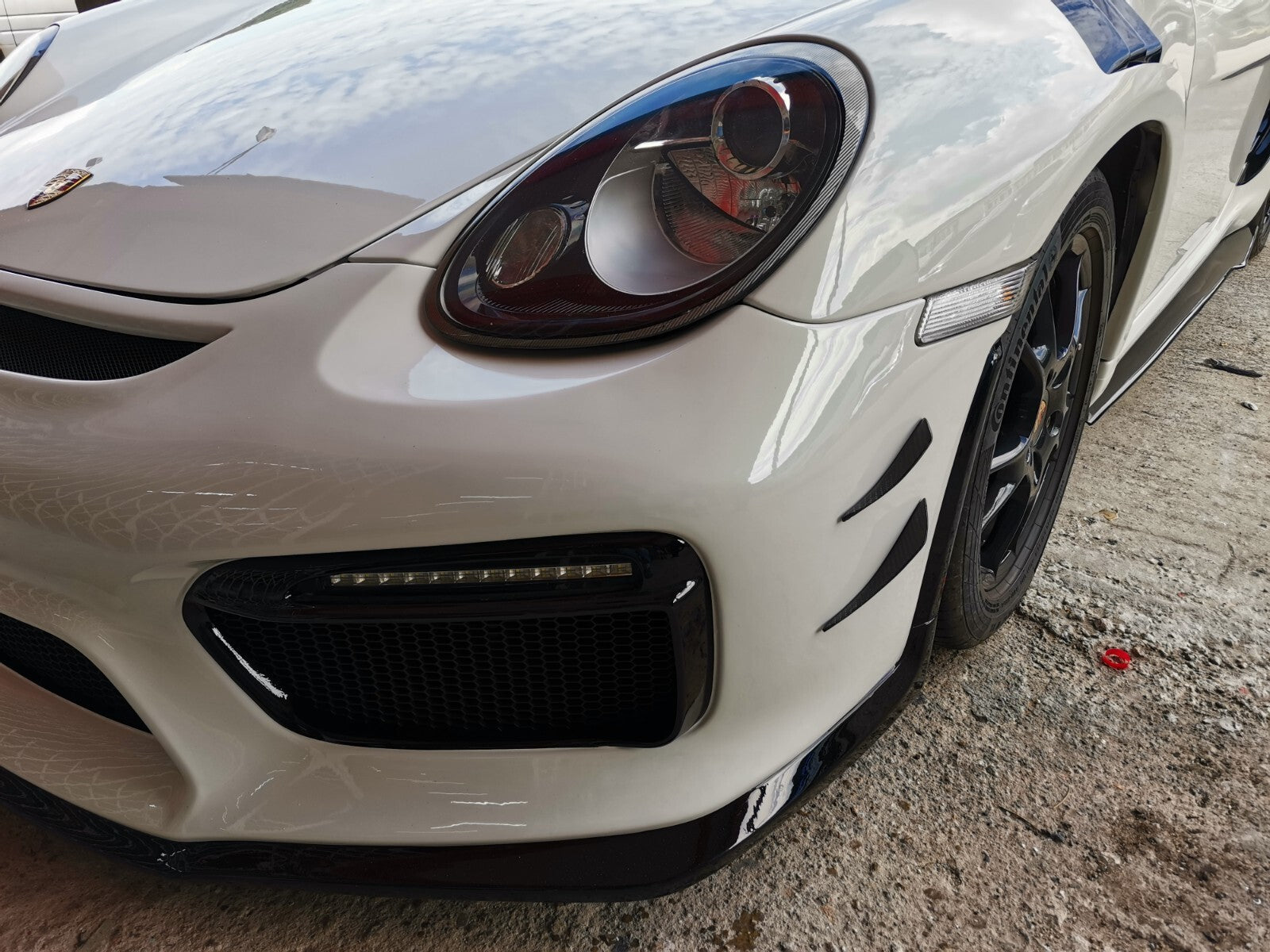 Front bumper canard real carbon fiber 4pc set universal