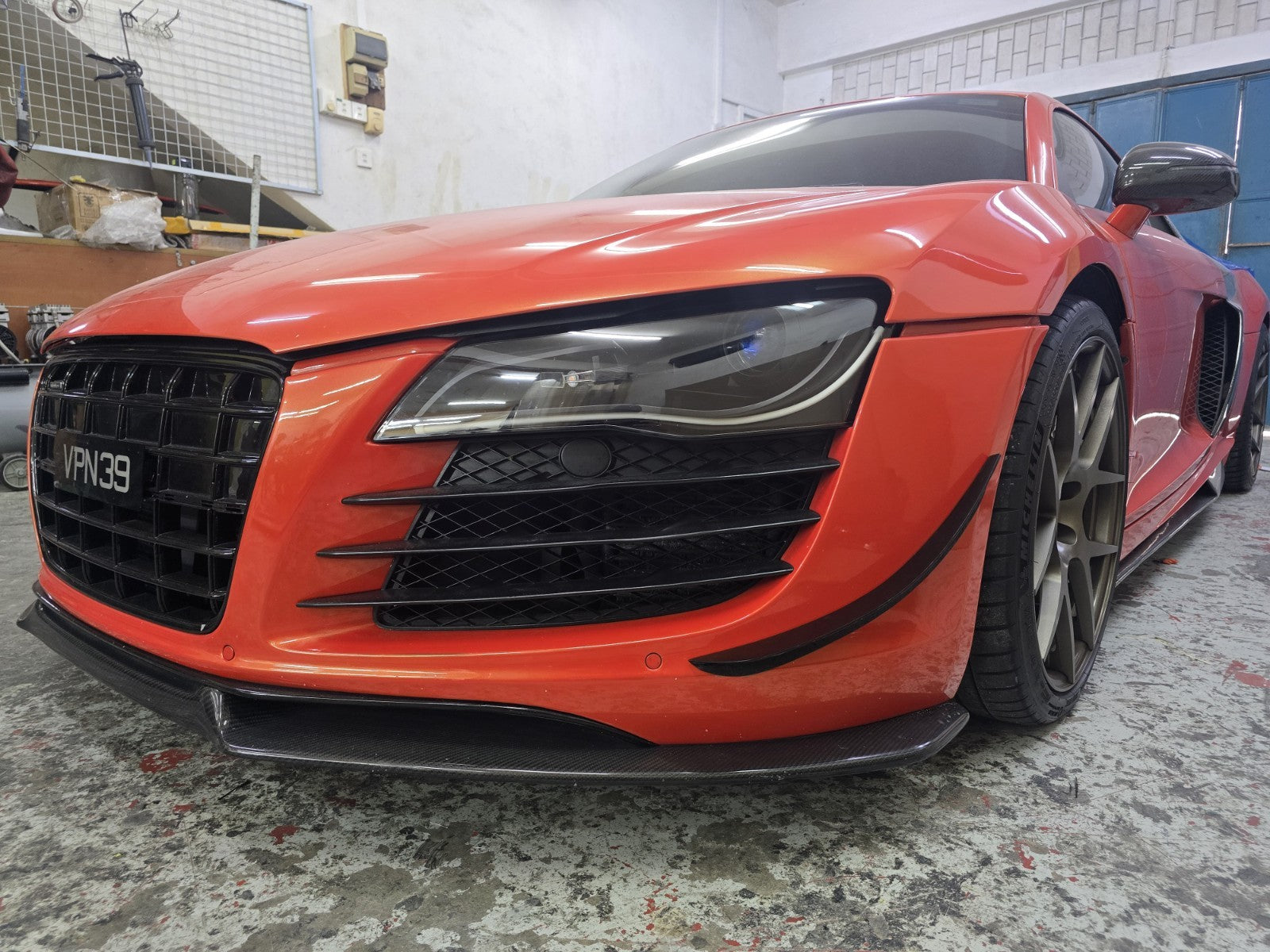 Fit For Audi R8 Gen 1 2008-2015 Front Bumper ALC Carbon Fiber Canard