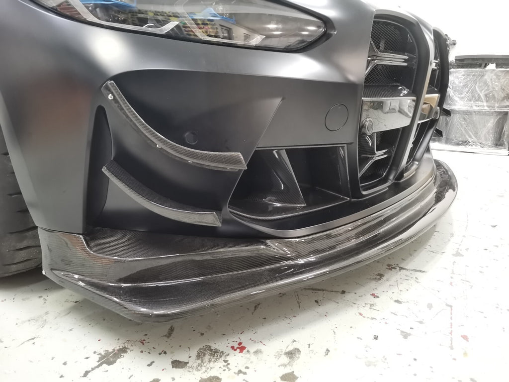 FIT FOR BMW MOTORSPORT DRY CARBON BUMPER CANARD SET - G80/G82/G83 M4 GT4 STYLE