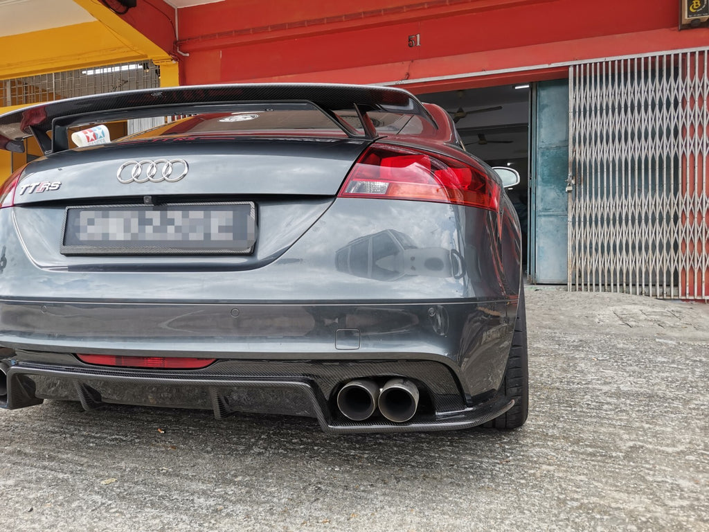 Fit For Audi TTRS MK2 Carbon Fiber Front lip/Side lip and Rear diffuser