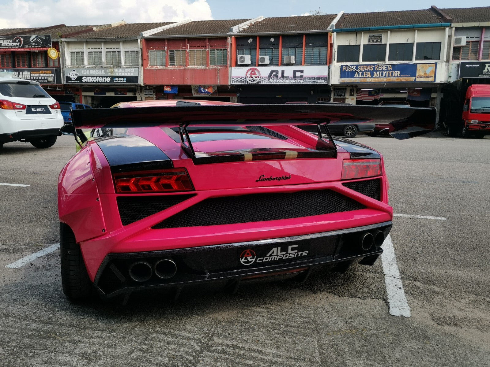 Carbon Fiber ALC Swan Neck Rear Wing Fit For Lamborghini Gallardo Spyder/coupe