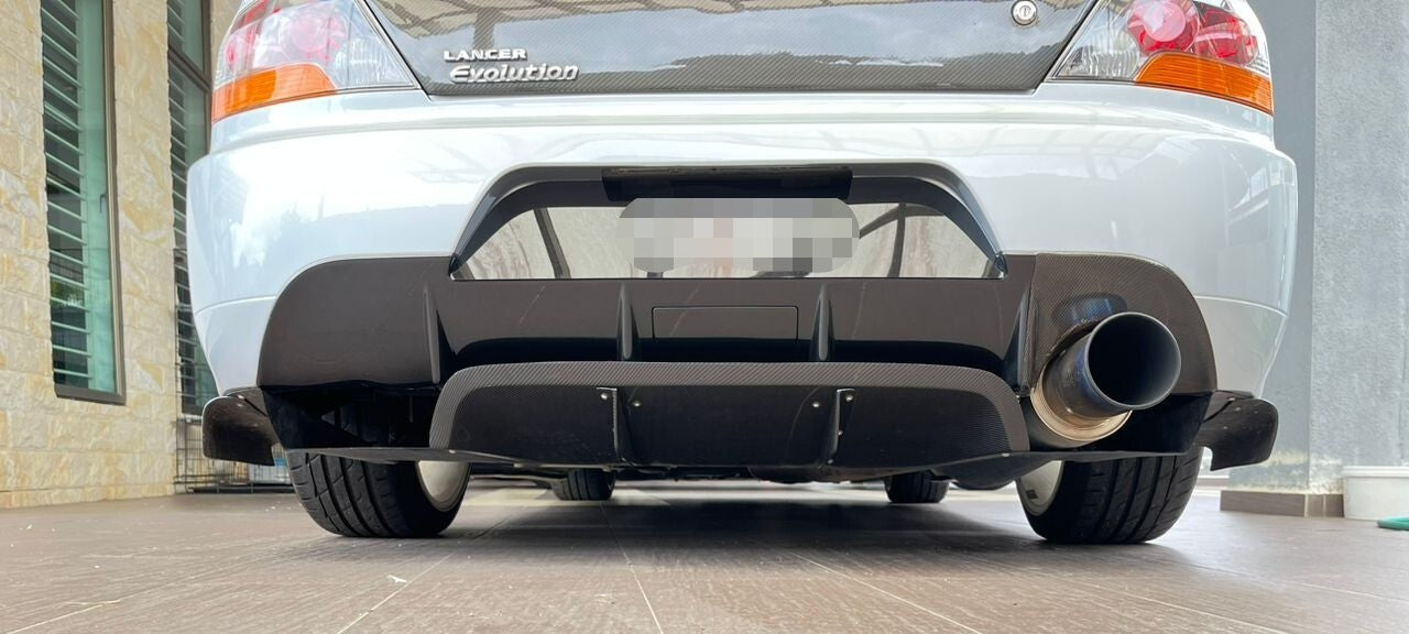 FIT FOR MITSUBISHI EVO 9 CT9A CARBON FIBER REAR BUMPER LOWER DIFFUSER VA STYLE 