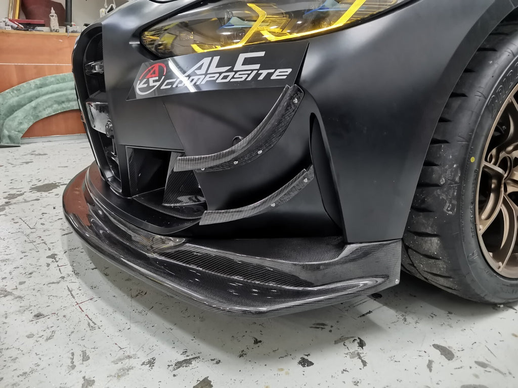 FIT FOR BMW MOTORSPORT DRY CARBON BUMPER CANARD SET - G80/G82/G83 M4 GT4 STYLE